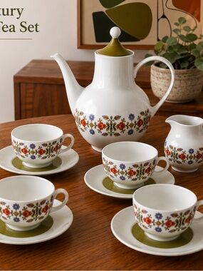Mid Century Modern Vintage Mitterteich Bavaria’s Porcelain Coffee Set – Germany